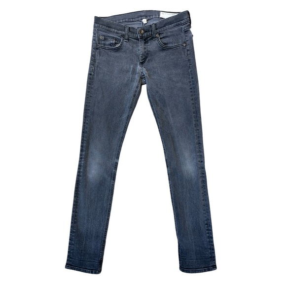 Rag & Bone Tomboy Cropped Skinny Boyfriend Jeans Faded Black Wash - Size 24 - Picture 1 of 12